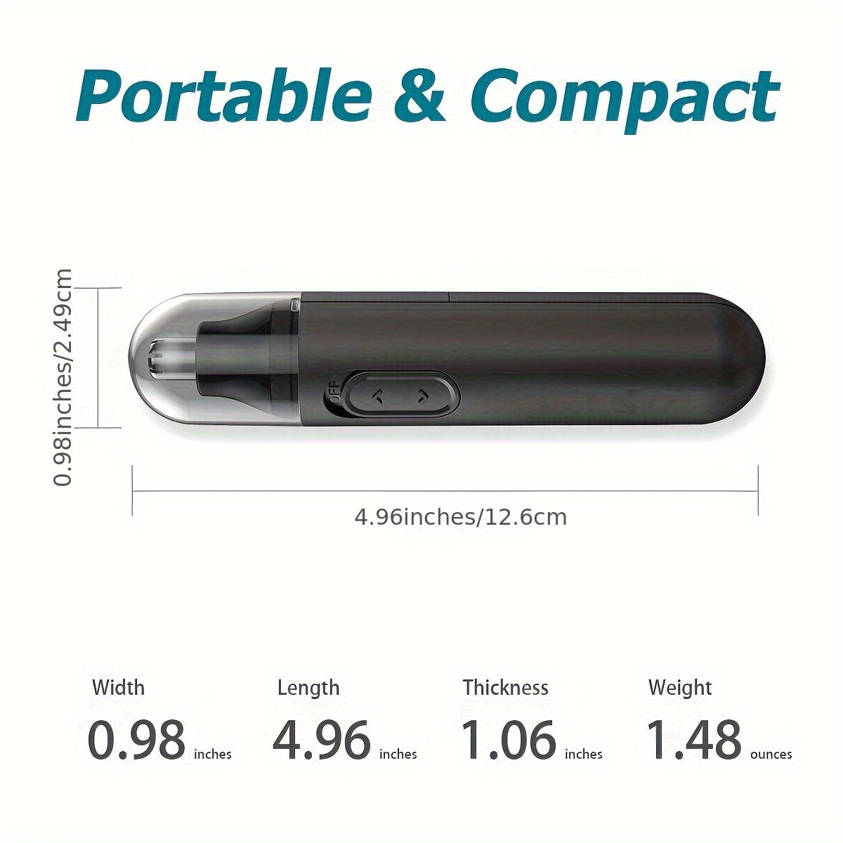 iFanze Electric Ear, Nose & Eyebrow Hair Trimmer, Portable Grooming Device, Plastic, AA Battery Powered, Non-Rechargeable, with Ideal Gift for Men & Women