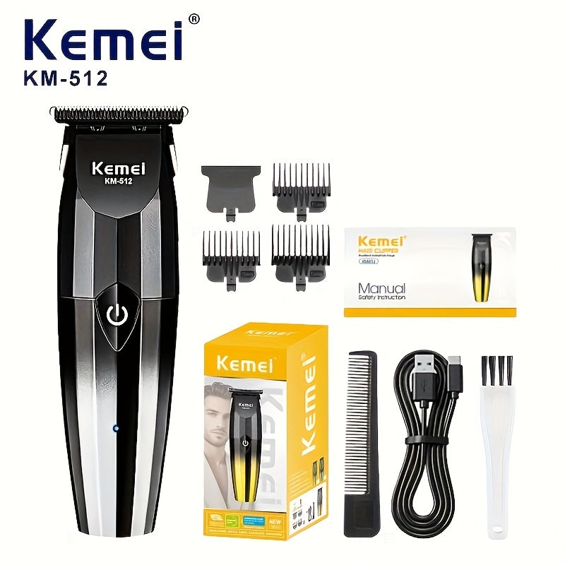 Kemei German Quiet Hair Clipper for Home Use, USB Rechargeable Electric Razor with Long Battery Life, Light Beige Toning and Hair Straightening Device