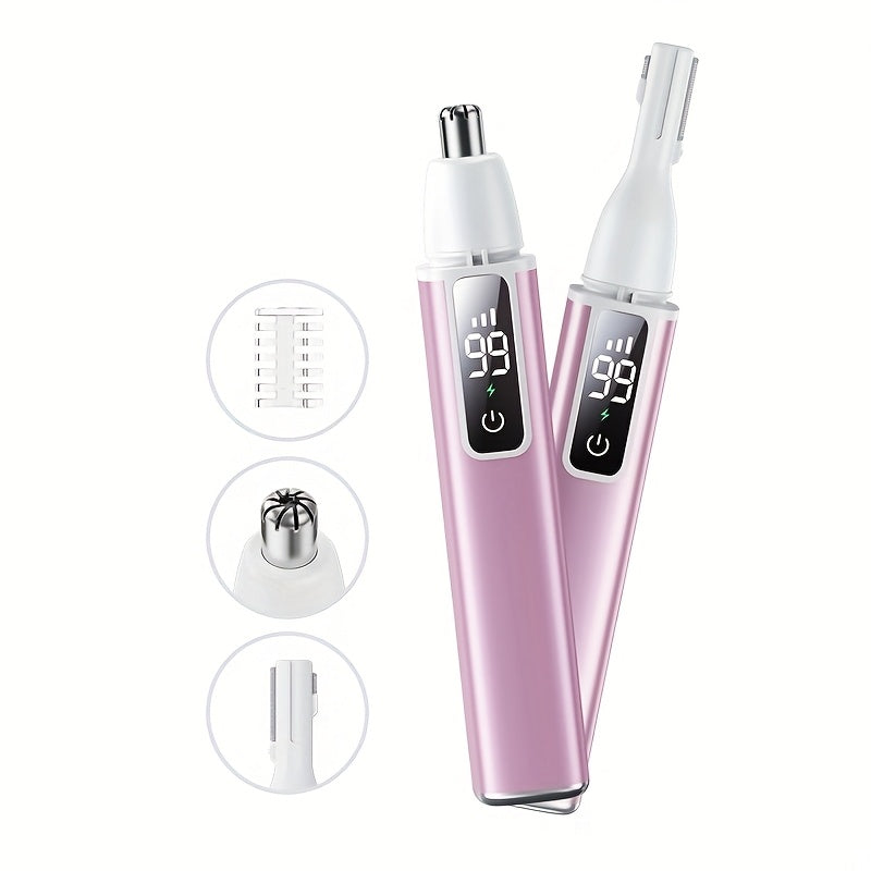[2-in-1 Hair Trimmer] 2-in-1 Multi-functional Women's Electric Ear and Nose Hair Trimmer | Portable, USB Charging Type C, Long Press Boot, Three Speed Regulation | Holiday Gift
