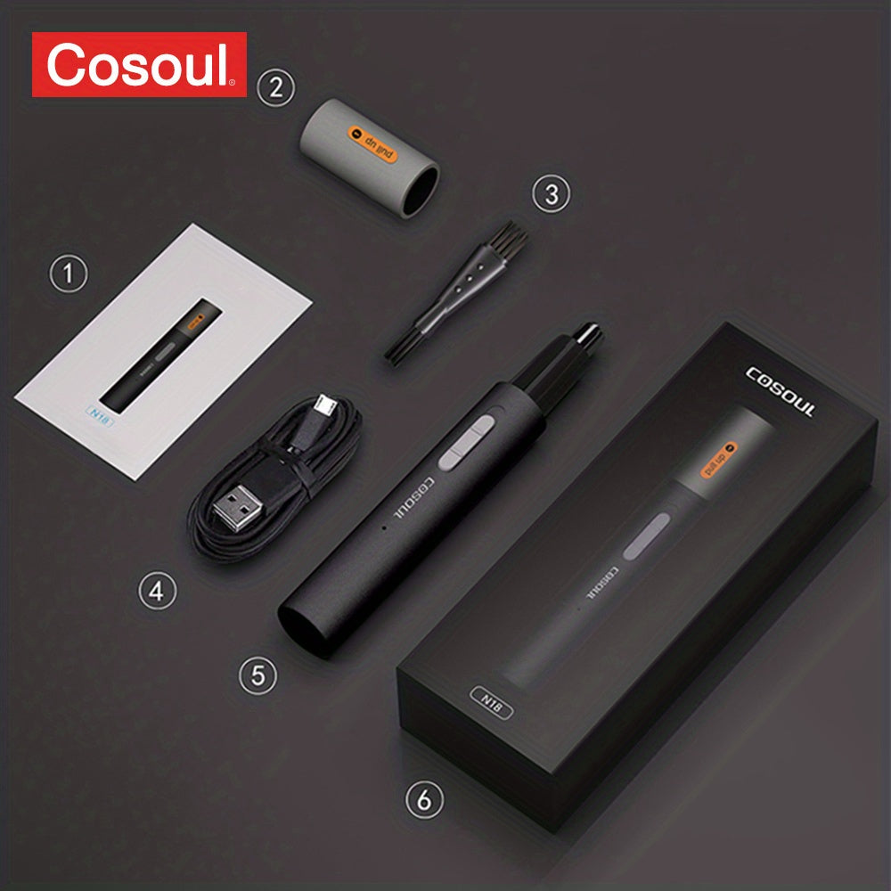 Rechargeable Nose Hair Trimmer - Metal Alloy Nose & Ear Hair Removal Shaver with Precision Blades