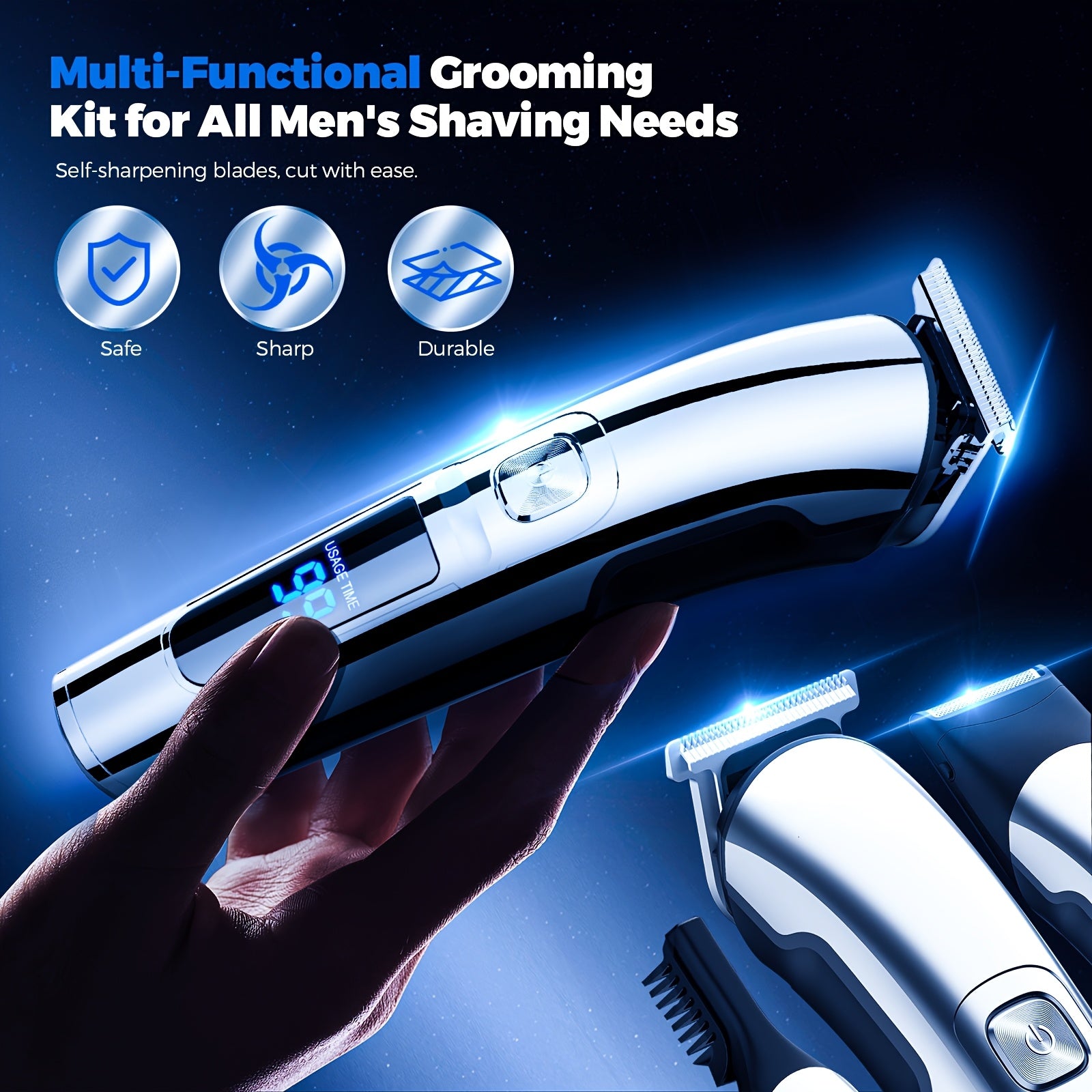 Beard Trimmer for Men, Electric Razor for Nose, Body, Face And Mustache, Cordless Hair Clippers Shavers Grooming Kit, Gifts for Husband And Father