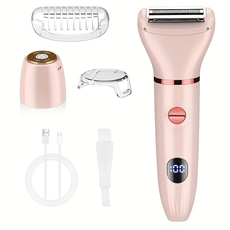 3-in-1/2-in-1 Women'S Electric Digital Hair Remover for Eyebrows, Lip, and Underarm Trimmer - USB Rechargeable, 36V, 3-Speed Adjustable, Ergonomic Design with 3 Combs for Precision Grooming, Hair Remover for Women, Personal Grooming Tool, Sleek Grooming