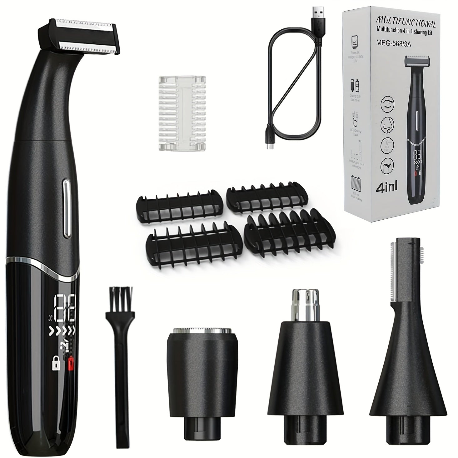 4-in-1 Electric Shaver Charging Type Women'S Hair Removal Instrument Bikini Body Hair Trimmer Nose Hair Trimmer Electric Eyebrow Shaver Multifunctional Shaver