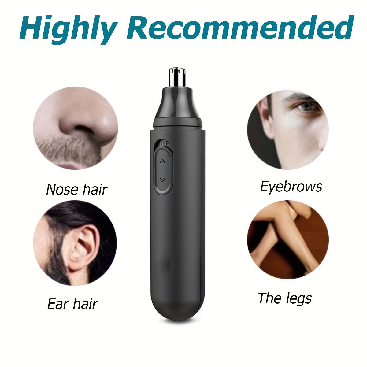 iFanze Electric Ear, Nose & Eyebrow Hair Trimmer, Portable Grooming Device, Plastic, AA Battery Powered, Non-Rechargeable, with Ideal Gift for Men & Women