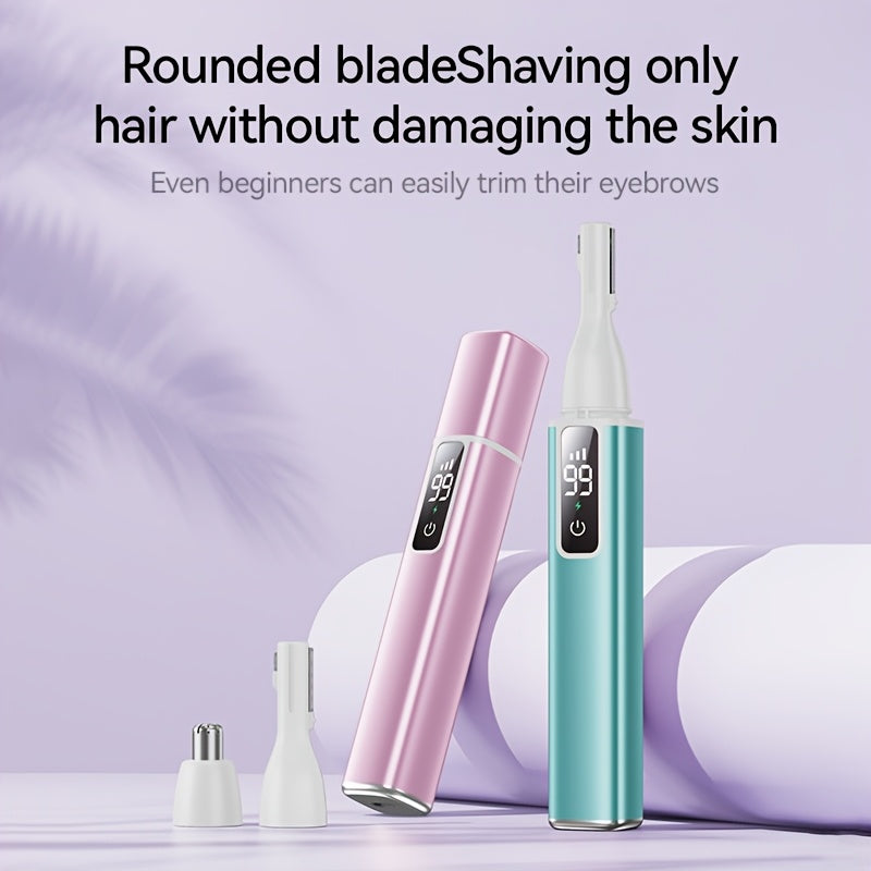 [2-in-1 Hair Trimmer] 2-in-1 Multi-functional Women's Electric Ear and Nose Hair Trimmer | Portable, USB Charging Type C, Long Press Boot, Three Speed Regulation | Holiday Gift