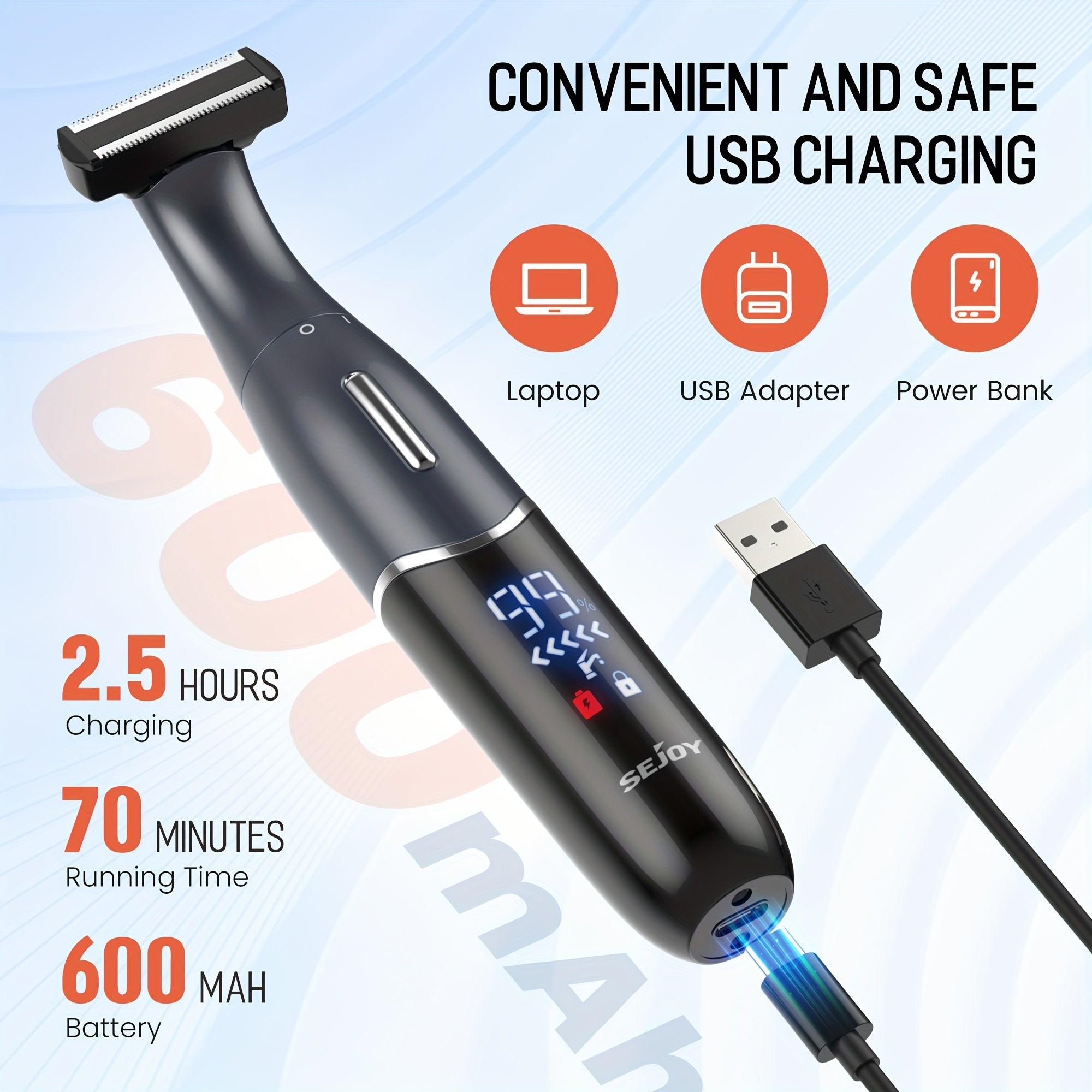[6 in 1 Trimmer] 6 in 1 Function Trimmer, 1 Handle+6 Different Function Blades | Women's Bikini Trimmer, Body and Face Electric Shaver, Eyebrow, Ear and Nose Hair Shaver, Wet and Dry Dual-Use Beautician