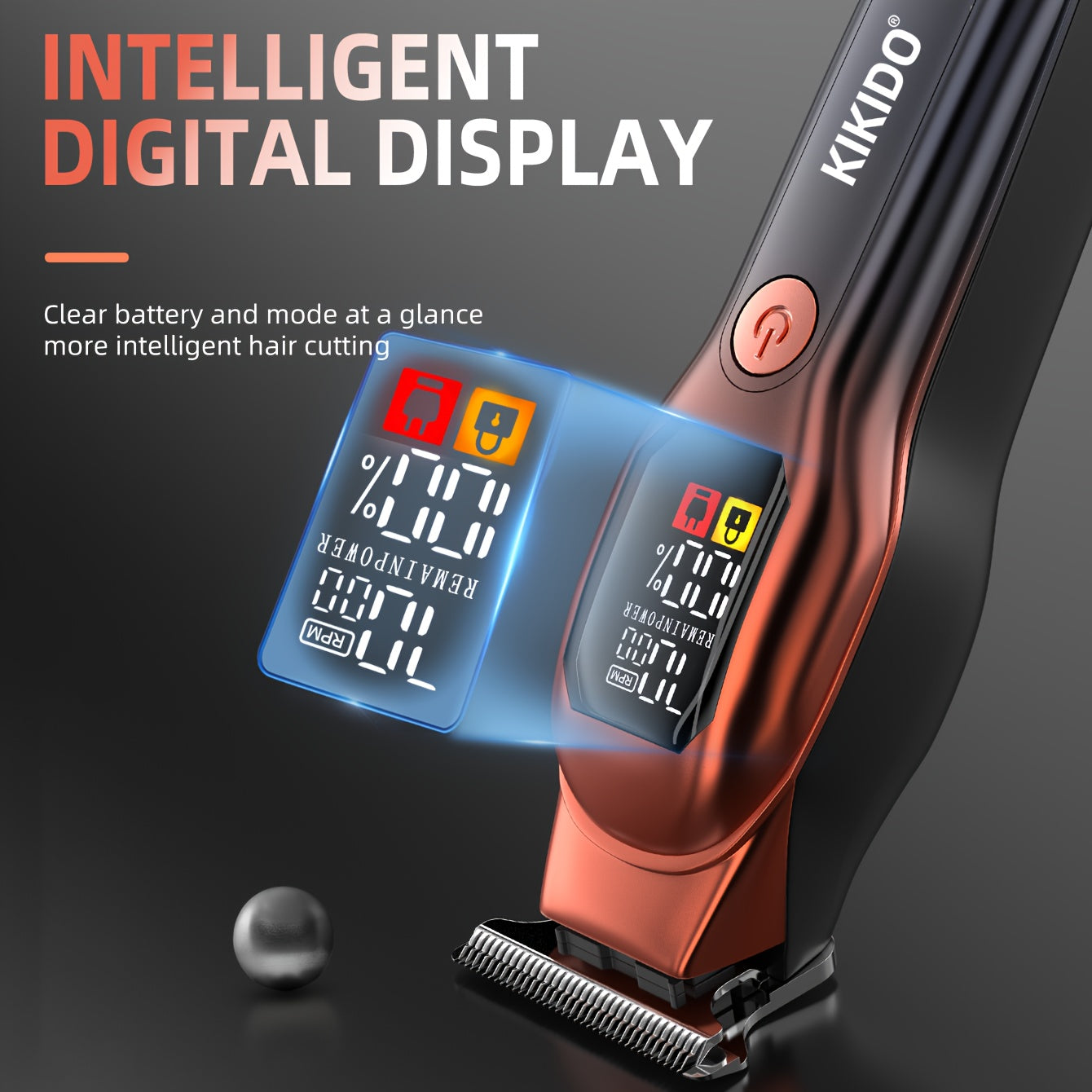 [7000rpm KIKIDO Clipper] KIKIDO Electric Hair Clipper KK-A2 | High Speed 7000rpm, Portable, Two-speed Adjustable, Powerful Motor, Charging, LED Battery Display | Essential For Travel, Men's Gift